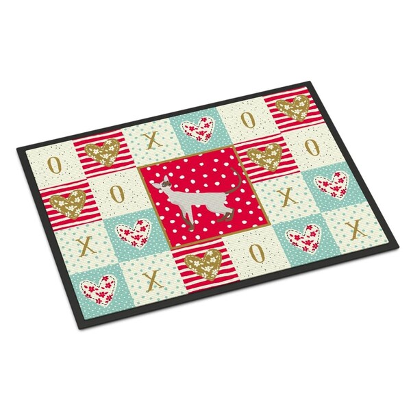 Carolines Treasures 24 x 36 in. Colorpoint Shorthair Cat Love Indoor or Outdoor Mat CK5588JMAT - main
